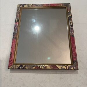 Vintage purple/ pink and gold floral gold rimmed framed mirror. Gorgeous! GUC!